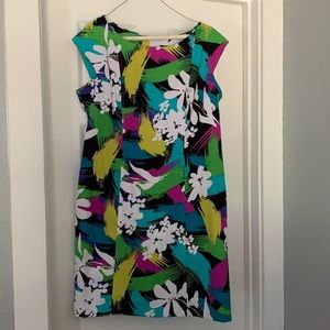 Scarlett brand petite multi color sheath dress